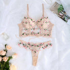 Fancy Lingerie Woman Floral Embroidery Set Und