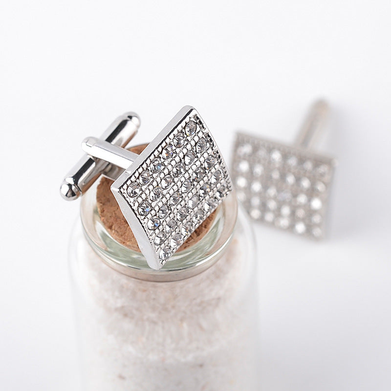 Fashion Diamond Cufflinks Square Men s French Cufflinks