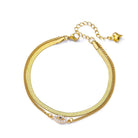 Fashion Double Layer Snake Bone Stainless Steel Anklet Elegant