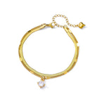 Fashion Double Layer Snake Bone Stainless Steel Anklet Elegant