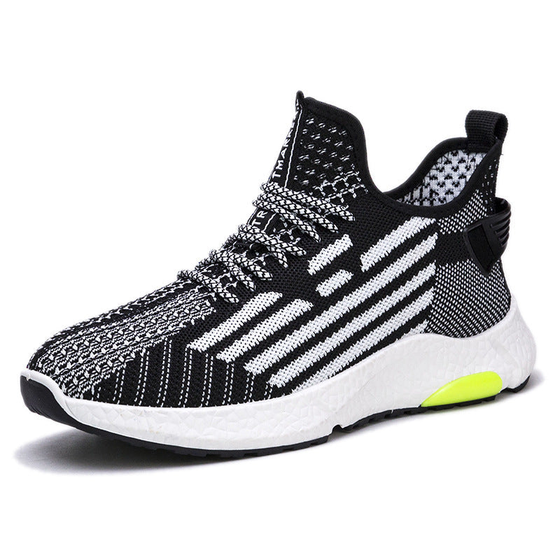 Fashion Flying Woven Breathable Running Shoes Trendy Mesh Sneakers Men