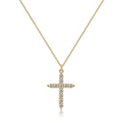 Fashion Jewelry Cross Full Diamond Crown Rotatable Necklace