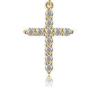 Fashion Jewelry Cross Full Diamond Crown Rotatable Necklace