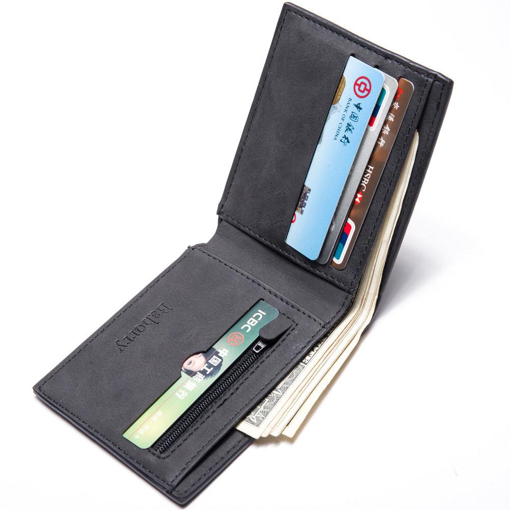 Fashion Men's Wallet - Slim Purse with Coin Bag, Zipper Closure, and Money Clip, Featuring a New Design for Easy Storage of Dollar Bills.