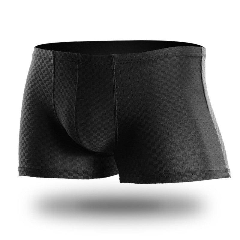 Fashionable minimalist men's underwear crafted from breathable mesh ice silk for ultimate comfort and style.