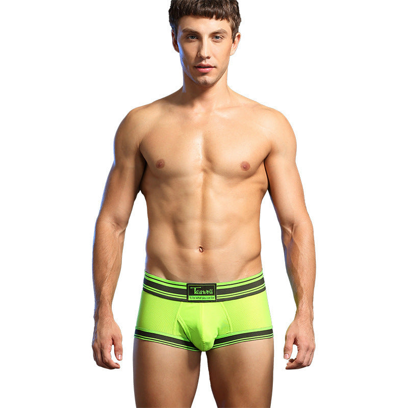 Fashionable summer men's underwear: Breathable chemical fiber blend for comfort in warm weather.