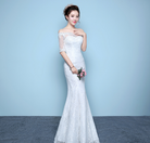 Fishtail Waist Qi-Shoulder Wedding Dress