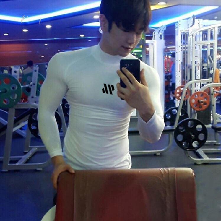 Fitness Long Sleeved Quick Drying Clothes Men's Sports T Shirts Running Training Clothes