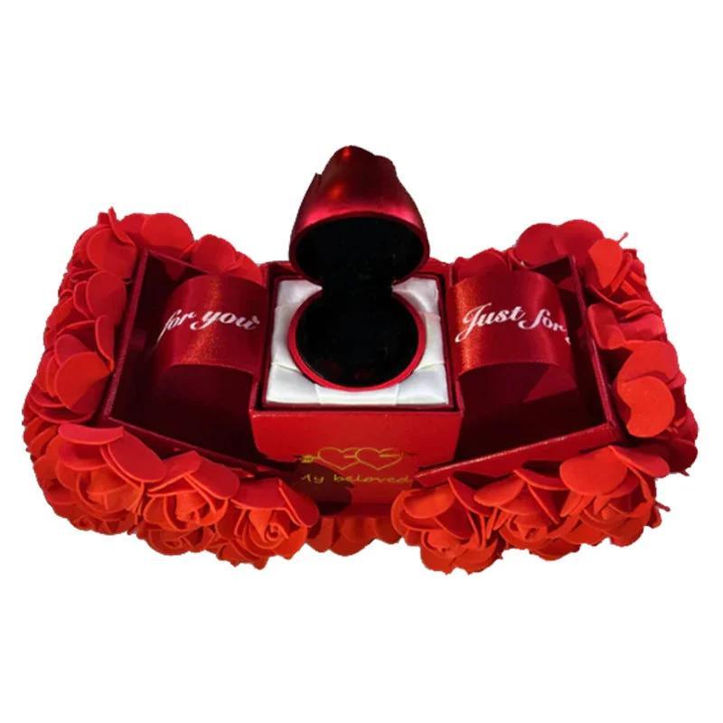 Foam Metal Rose Jewelry Gift Box Necklace