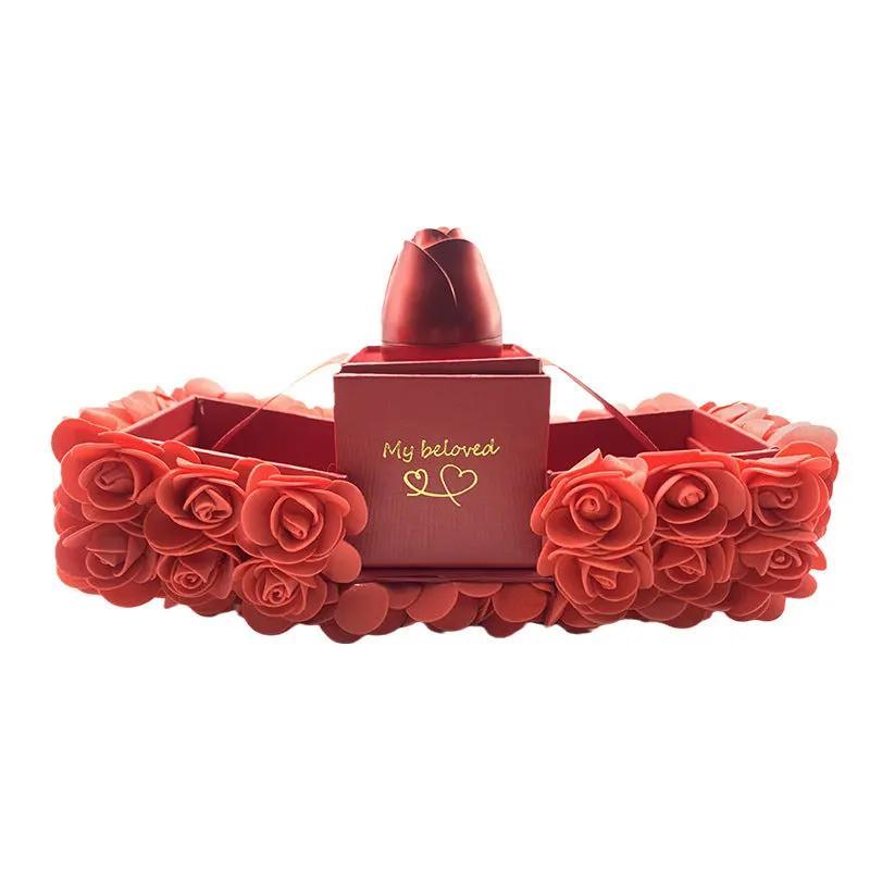 Foam Metal Rose Jewelry Gift Box Necklace