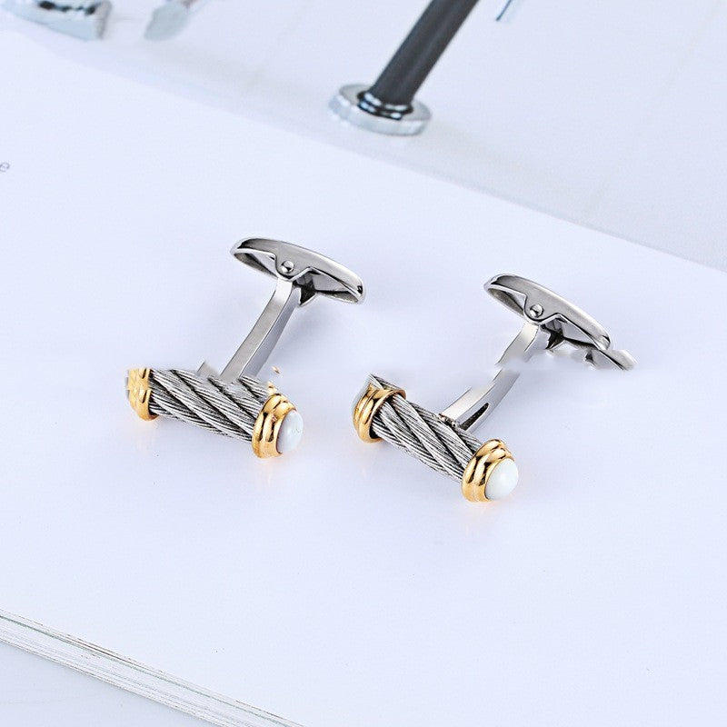 French Stainless Steel Cufflinks Men