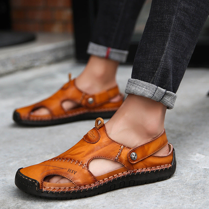 Genuine Leather Roman Summer Sandals for Men