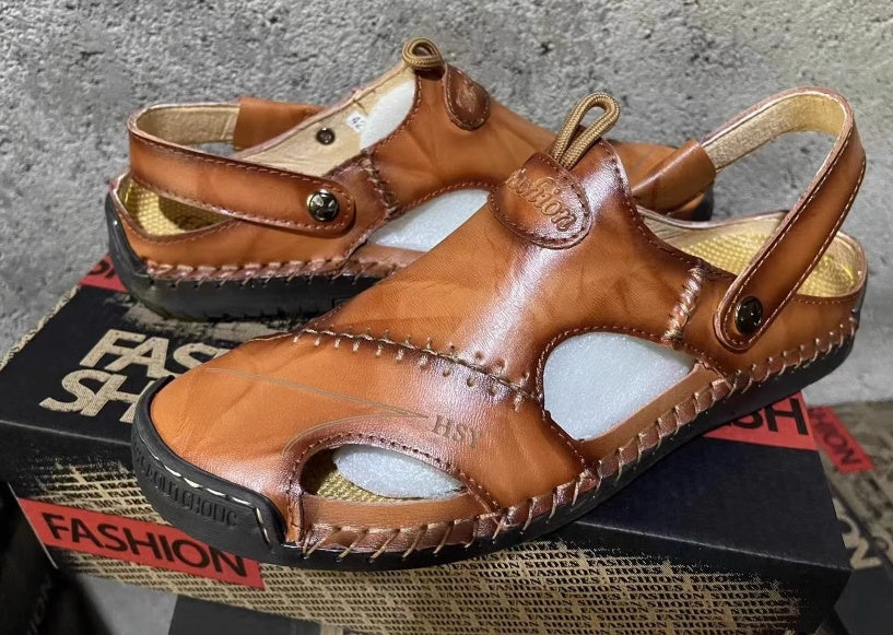 Genuine Leather Roman Summer Sandals for Men