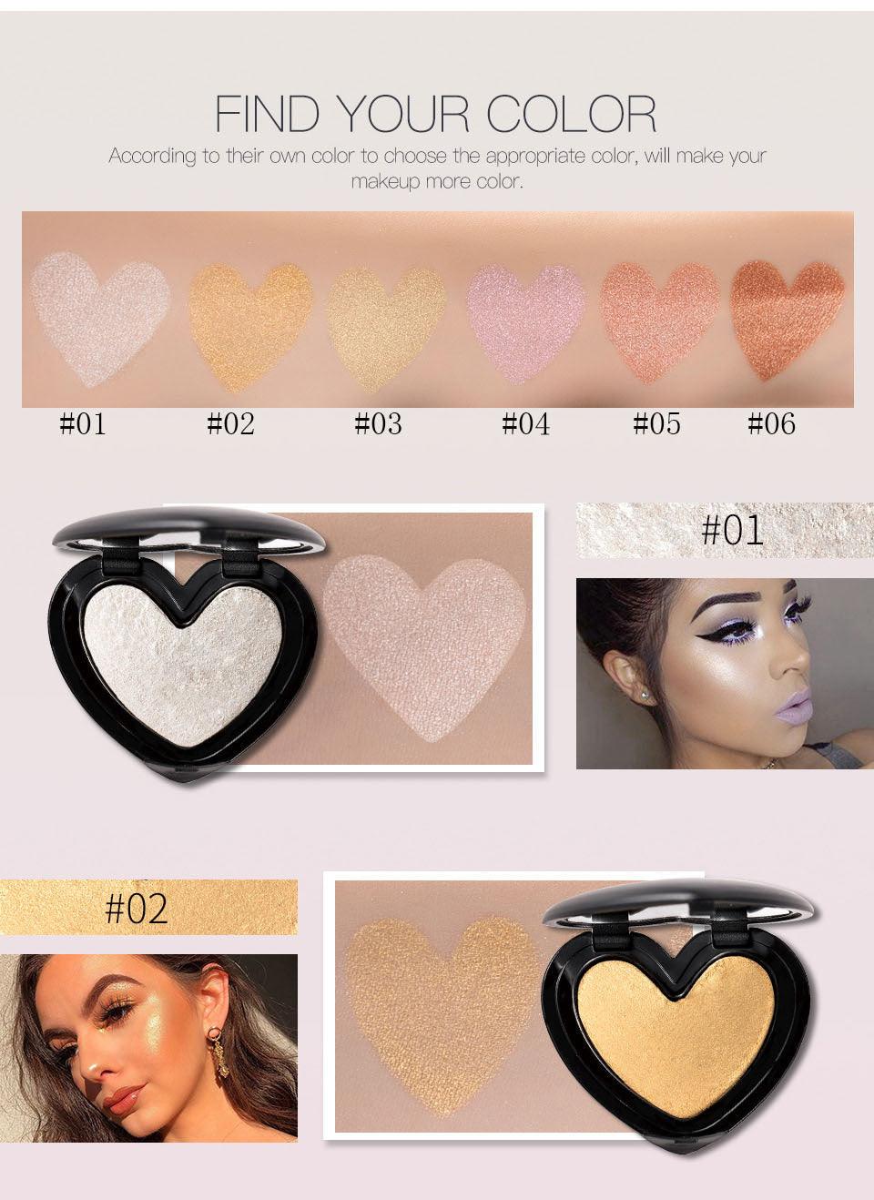 "Gold Highlighter Palette: Illuminate, contour, and bronze for a radiant glow."