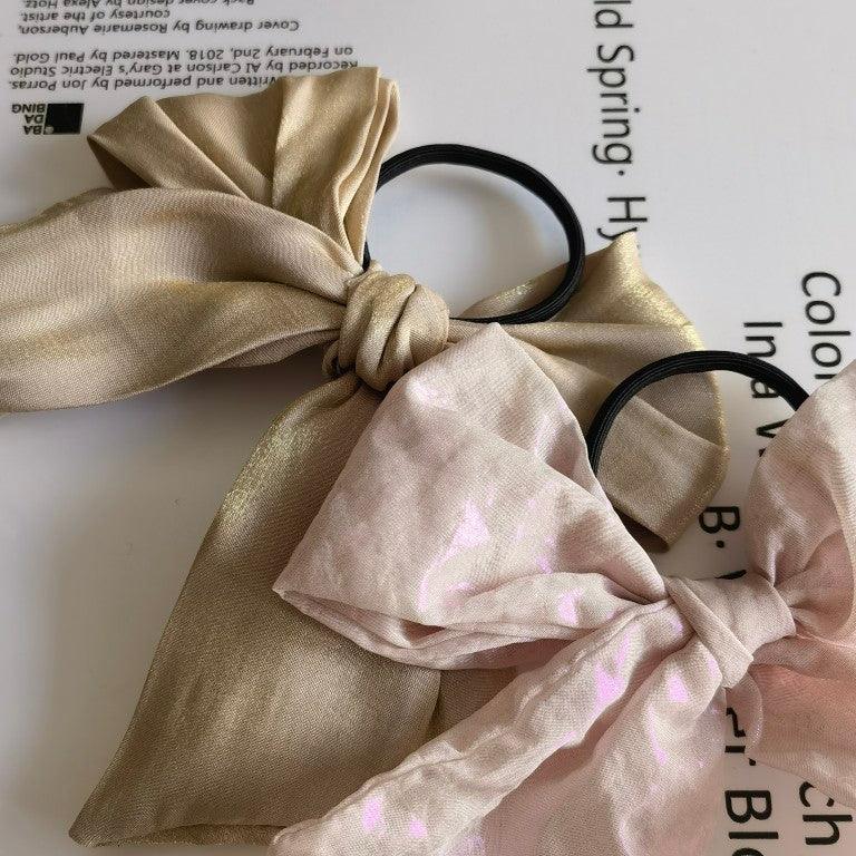 Hair Accessories Headdress Bow Bright Silk Hair Rope Head Ring New Products