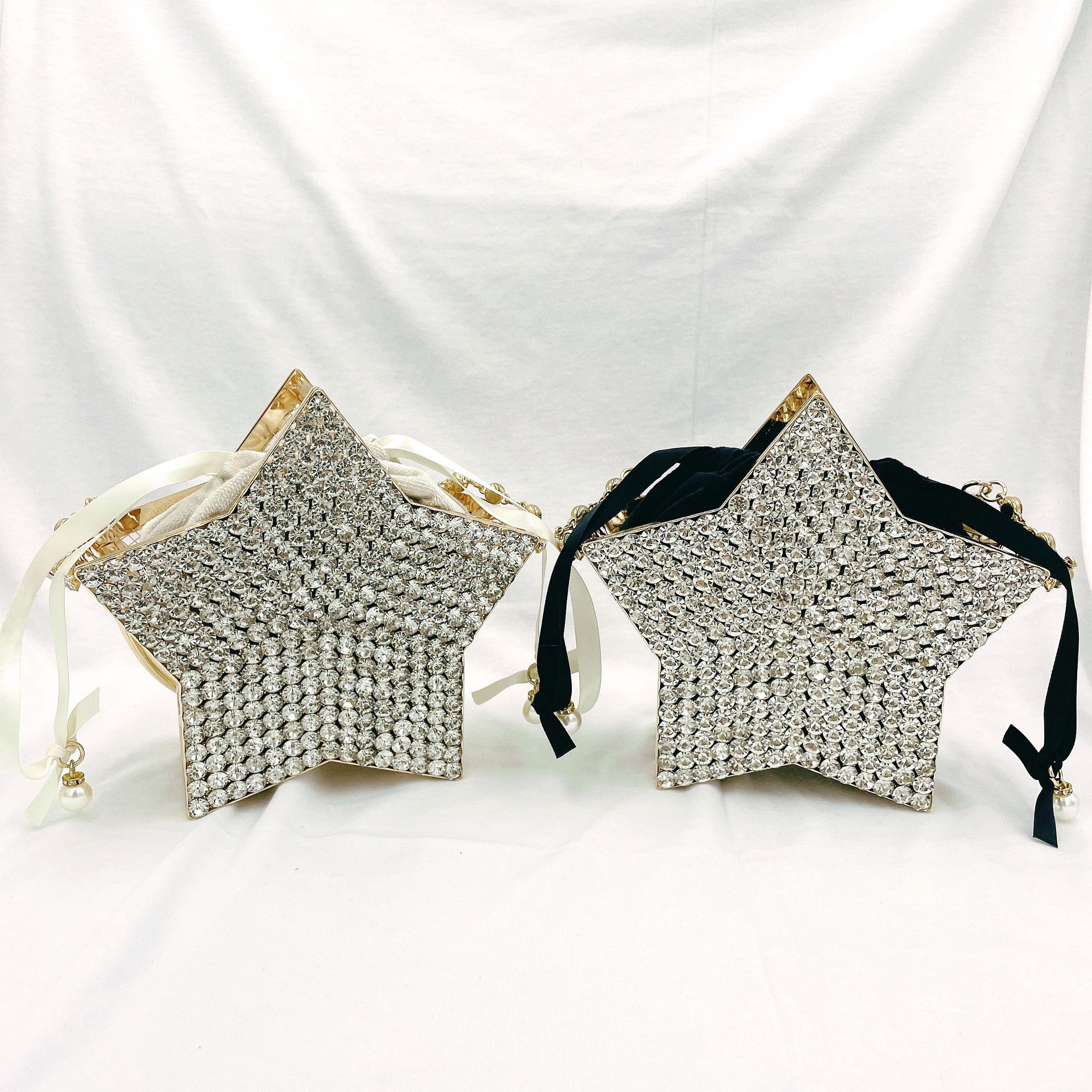 Hand-held Diamond-studded Star Dinner Clutch