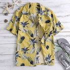 Hawaii Style Full Printing Turn-down Collar Men's Shirt Short Sleeve Summer Casual Shirts Men