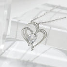 Heart Love Necklace Zircon Double Love: A Rhinestone Heart Clavicle Chain for Women