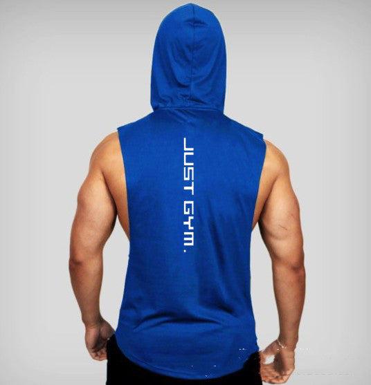 "Hooded Fitness Vest - Men's Loose Wear."