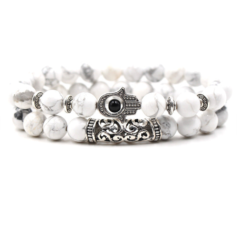 Imported White Turquoise DIY Jewelry Owl Elbow Men and Women Fashion Bracelet