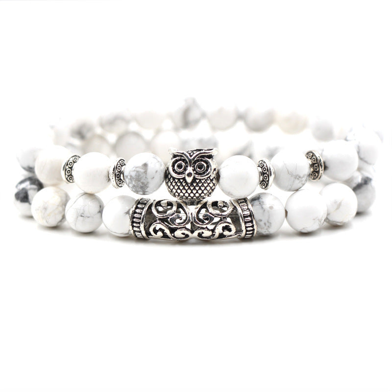 Imported White Turquoise DIY Jewelry Owl Elbow Men and Women Fashion Bracelet