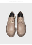 Indulge in Luxury: Lace-up Big Head Leather Shoes, Exuding British Elegance and Craftsmanship.