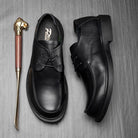 Indulge in Luxury: Lace-up Big Head Leather Shoes, Exuding British Elegance and Craftsmanship.