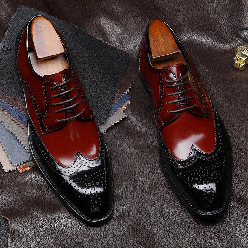 Indulge in Opulence: Exquisite Leather Business Formal Shoes for Men, Featuring a Sleek Pointed Toe.