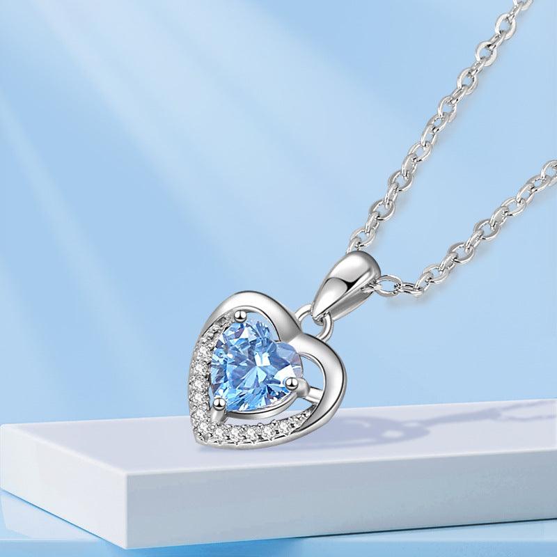 Indulge in luxury with our 925 Rhinestone Heart Necklace, a personalized statement in women's jewelry. The perfect Valentine's Day gift.