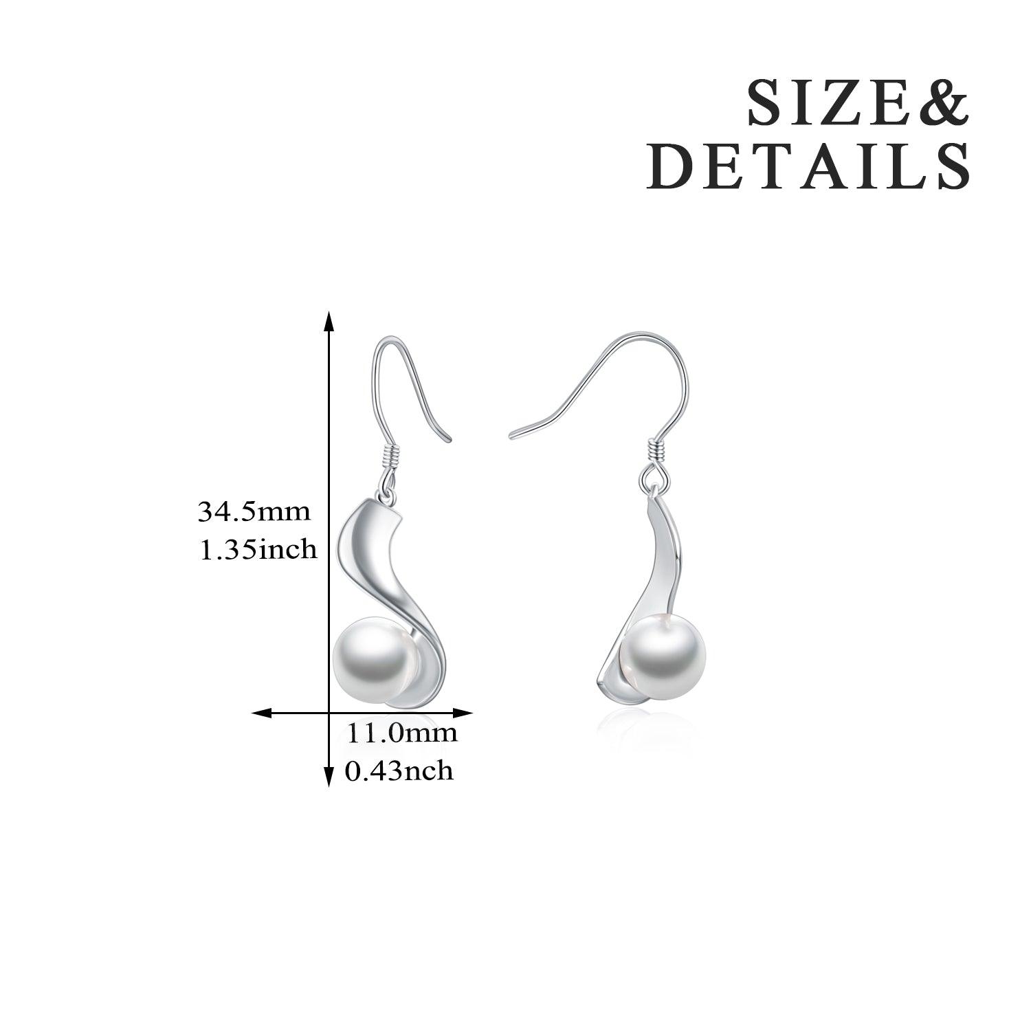 Indulge in sophistication with Sterling Silver 8mm Pearl Drop Earrings, a fine jewelry accent for women.