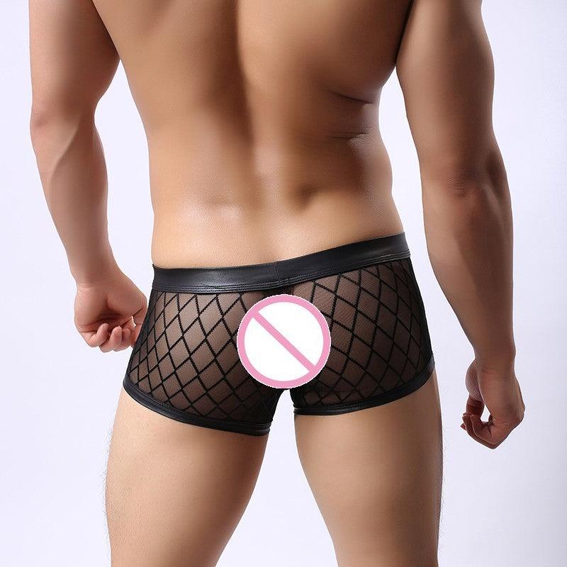 Introducing diamond mesh sexy boxer briefs for men, offering unparalleled breathability and style.