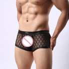 Introducing diamond mesh sexy boxer briefs for men, offering unparalleled breathability and style.