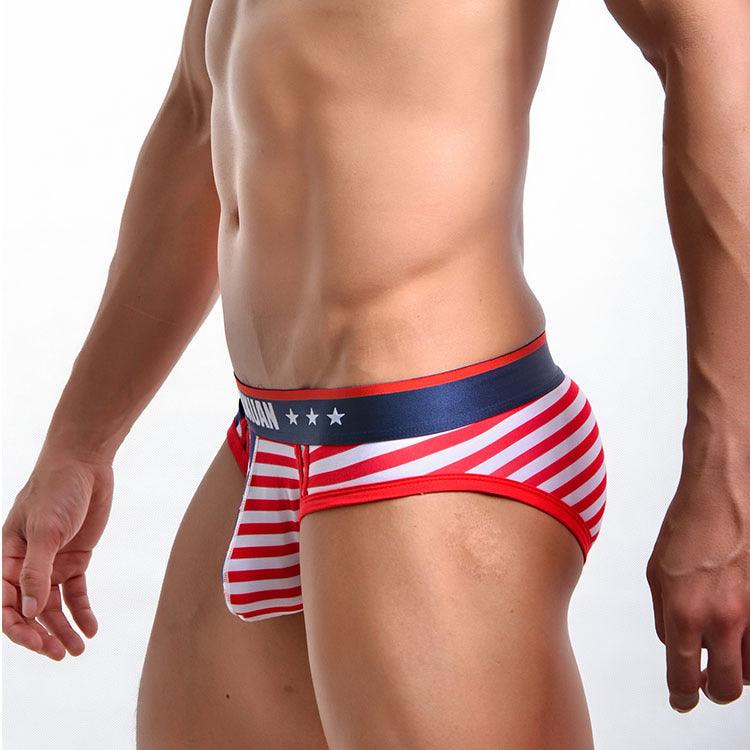 Introducing our Printed Striped Men's Underwear, crafted from 95% cotton and 5% Spandex, offering style and quality.