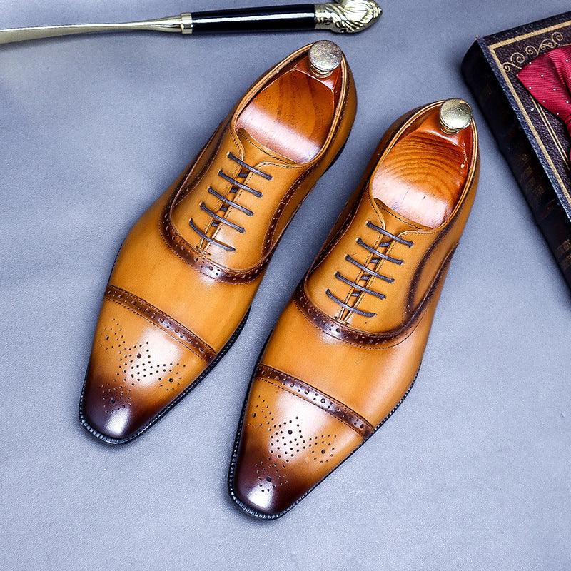 Introducing the Height of Luxury: New Business Formal Pointed Leather Shoes.