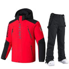 Jacket Pants Set: Padded & Thickened Men's Color-Blocked Fatigue Cotton.