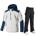 Jacket Pants Set: Padded & Thickened Men's Color-Blocked Fatigue Cotton.