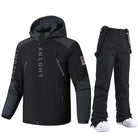 Jacket Pants Set: Padded & Thickened Men's Color-Blocked Fatigue Cotton.