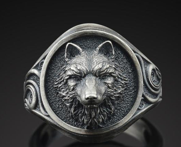 Jewelry Classic Domineering Wolf Head Trendy Men Ring Fashion Temperament