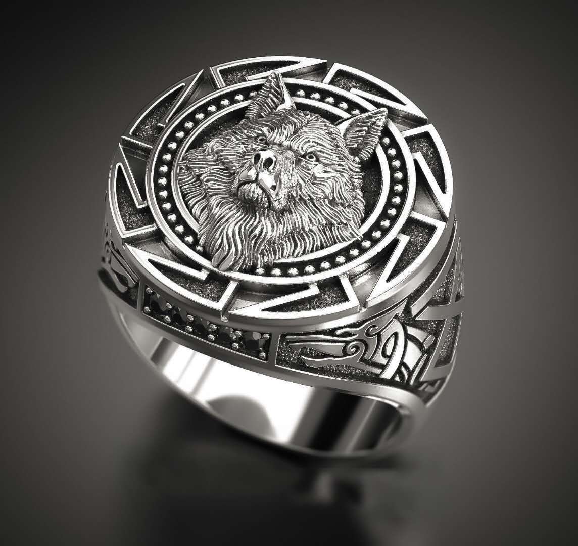 Jewelry Classic Domineering Wolf Head Trendy Men Ring Fashion Temperament