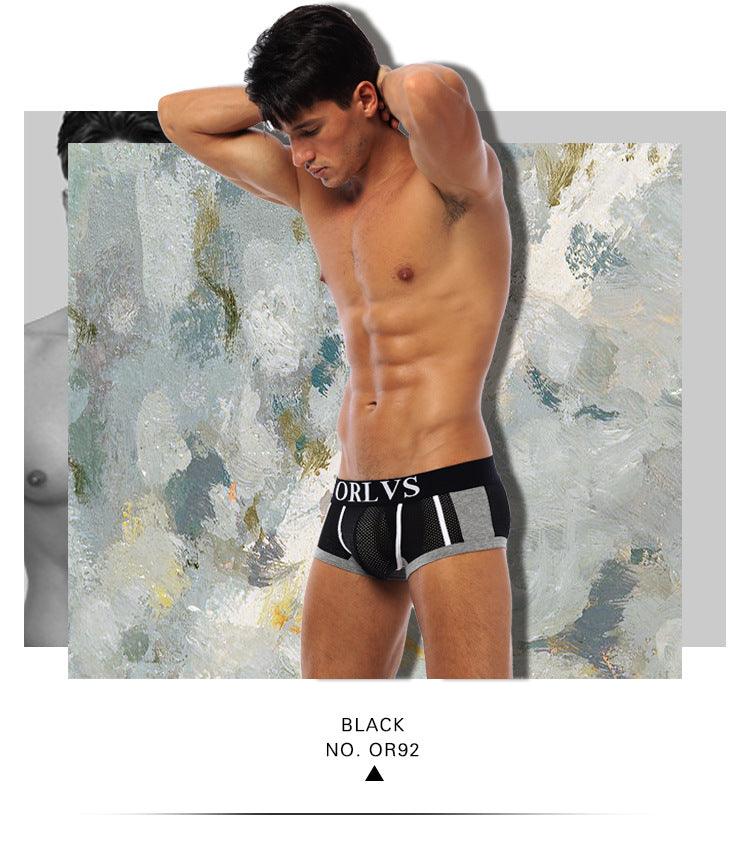 Keep cool and comfortable all day long in our Mesh Stitching Cotton Men's Underwear.