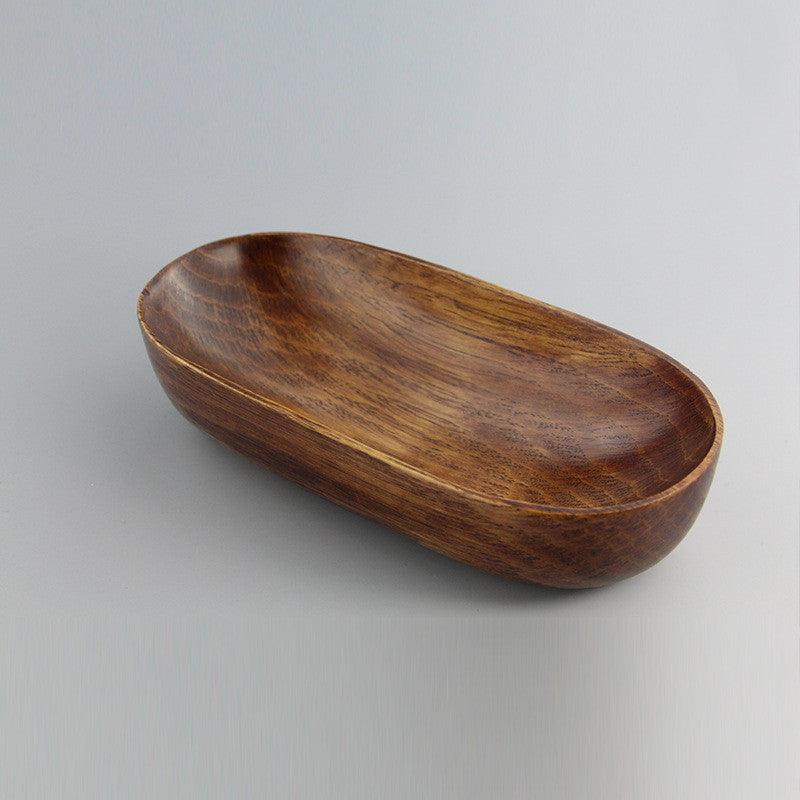 Kemu Wooden Boat Towel Tray Napkin Pad Tea Towel Holder Wooden Bowl Dinner Plate