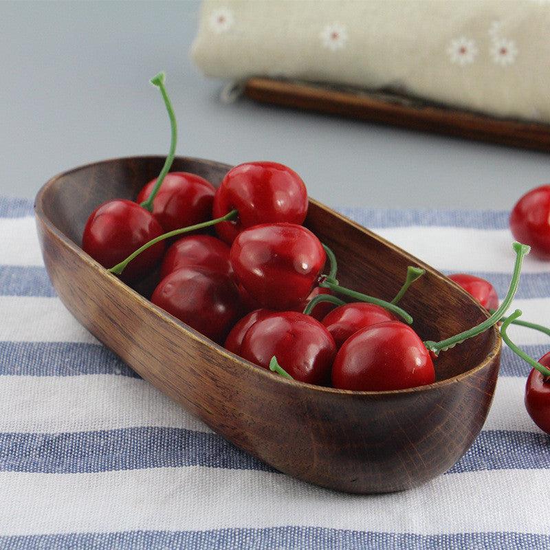 Kemu Wooden Boat Towel Tray Napkin Pad Tea Towel Holder Wooden Bowl Dinner Plate