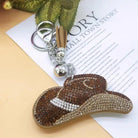 Keychain: Diamond Rhinestone Sticky and Picture Printed Cowboy