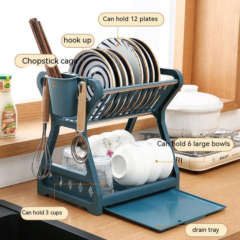 Kitchen Rack Utensils Drying And Washing Draining Bowl Rack