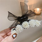 Korean Pearl Bow Hair Accessories Autumn Hair Grabbing Clip Hair Claw