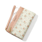 Korean Style Women's Long Wallet - Large-Capacity Floral Leather Handbag with Zipper Closure