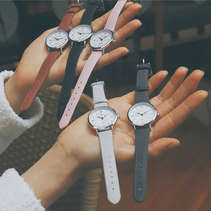 Korean version fashion women quartz watches simple ulzzang luxury top brand female wrist watch Vintage Leather relogio feminino