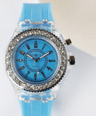 LED Luminous Watches Geneva Women Quartz Watch Women Ladies Silicone Bracelet Watches