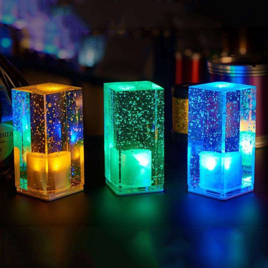 LED Rechargeable Bar Table Lamp: Clear Night Light.