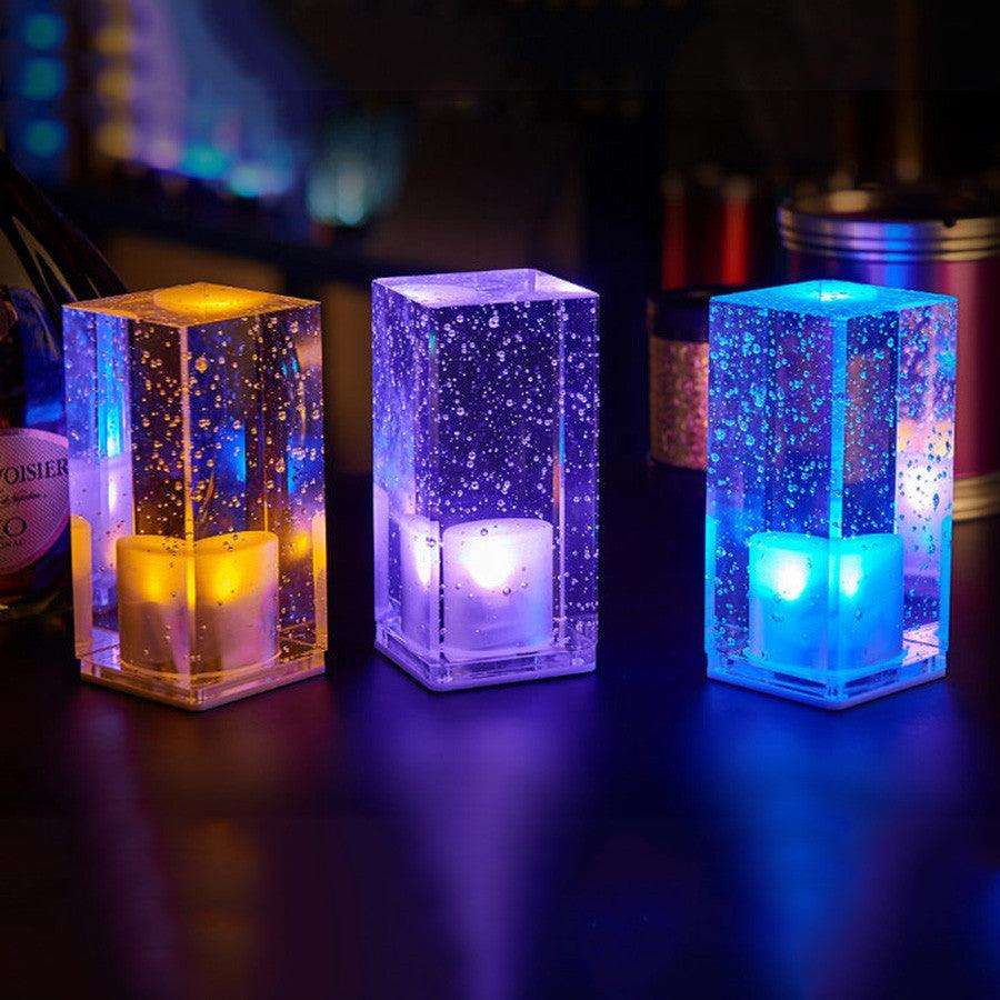 LED Rechargeable Bar Table Lamp: Clear Night Light.